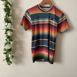 Aviator Nation RARE Unisex Serape Stripe Short Sleeve Crew Neck Shirt